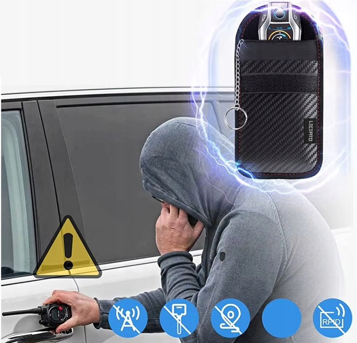 2xETUI ANTYKRADZIEŻOWE KLUCZYK KEYLESS KLATKA FARADAYA BLOKADA RFID