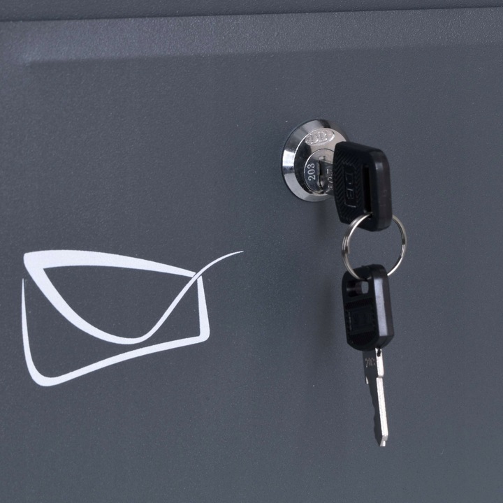 SKRZYNKA POCZTOWA NA LISTY POCZTĘ ULOTKI ANTRACYT NA KLUCZYK STALOWA