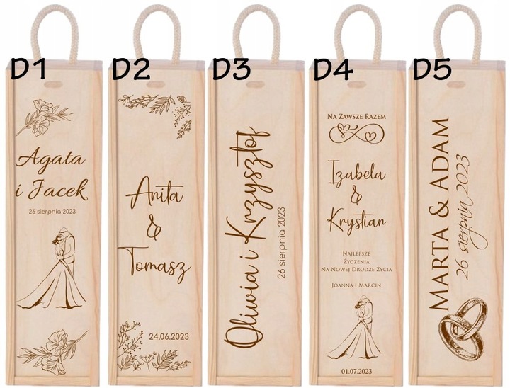 PODZIĘKOWANIA DLA RODZICÓW ŚWIADKÓW CHRZESTNYCH ŚLUB SKRZYNKA NA WINO