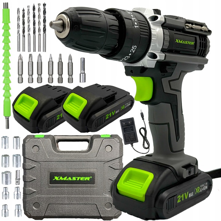 UDAROWA WIERTARKO WKRĘTARKA AKUMULATOROWA BITY NASADKI WALIZKA ZESTAW