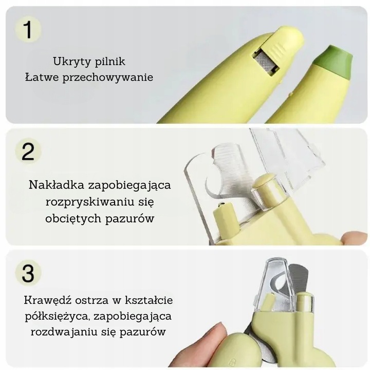Obcinacz do pazurów dla zwierząt PSA, KOTA + światło LED + Pilnik