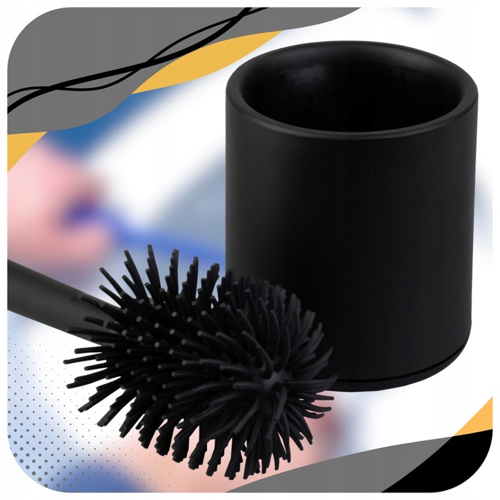 SZCZOTKA DO WC SILIKONOWA TOALETOWA DO ŁAZIENKI TOALETY CZARNA +