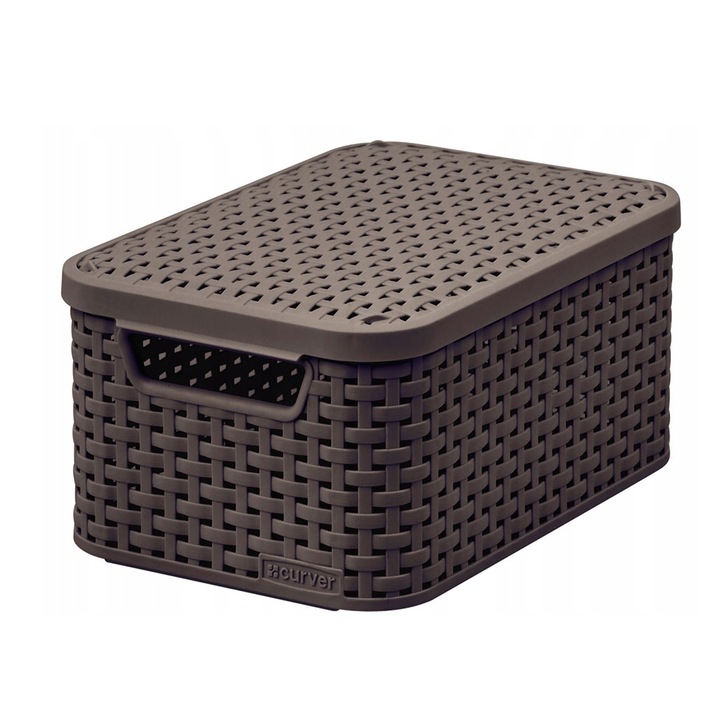 Koszyk z pokrywą brąz CURVER STYLE M 18L