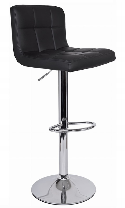 Hoker kuchenny obrotowy czarny z oparciem loft regulowany wysoki