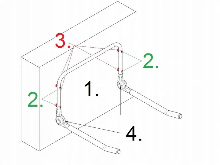 WIESZAK ŚCIENNY NA ROWER ROWERY NARTY UCHWYT WS01