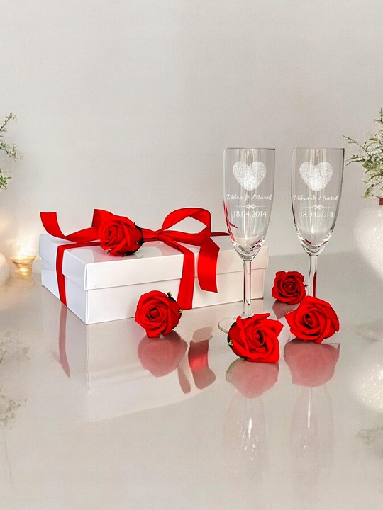 KIELISZKI DO SZAMPANA Z GRAWEREM ŚLUB PREZENT 2szt