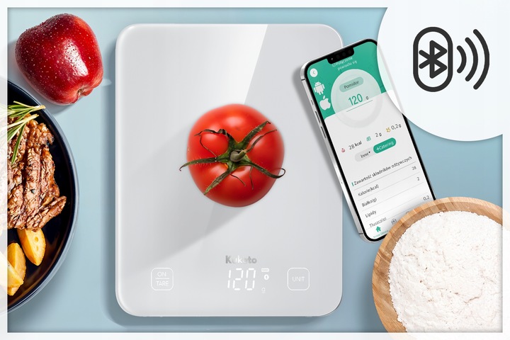 WAGA KUCHENNA FIT 15kg/1g AKUMULATOROWA USB-C SMART BLUETOOTH