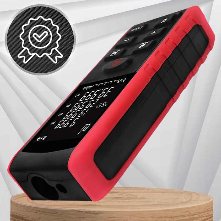 DALMIERZ LASEROWY 50M KĄTOMIERZ CYFROWY MIERNIK POZIOMICA LASEROWA LED