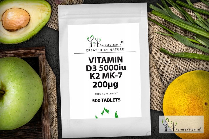 WITAMINA D3 5000 iu+K2 MK-7 200 mcg 100 tab NOWOŚĆ