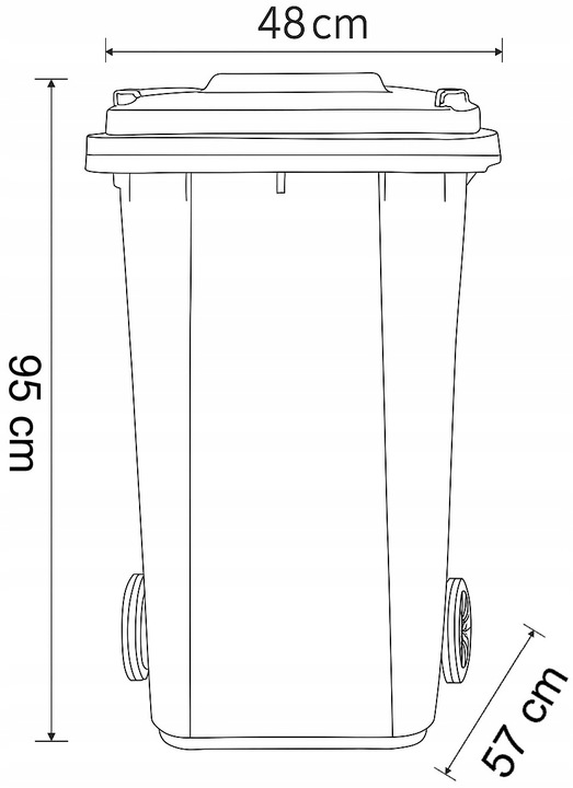Pojemniki na Śmieci 120l Kosze do Segregacji Odpadów Mocne ZESTAW 3 szt.