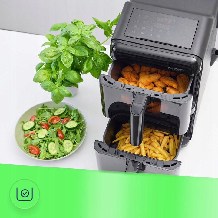 Frytkownica beztłuszczowa air fryer duża podwójna 12l MPM MFR-13