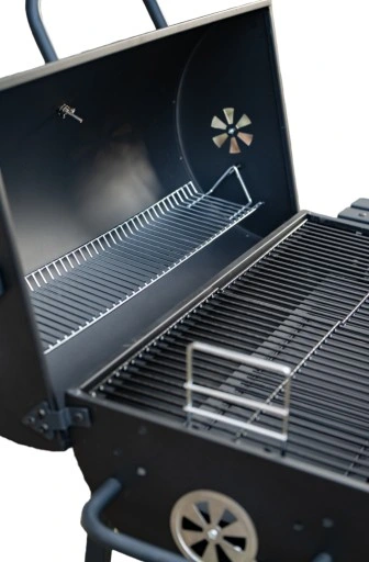 Grill Węglowy 70 X 35 na Kółkach z Półką Pokrywą Ogrodowy Przenośny Beczka