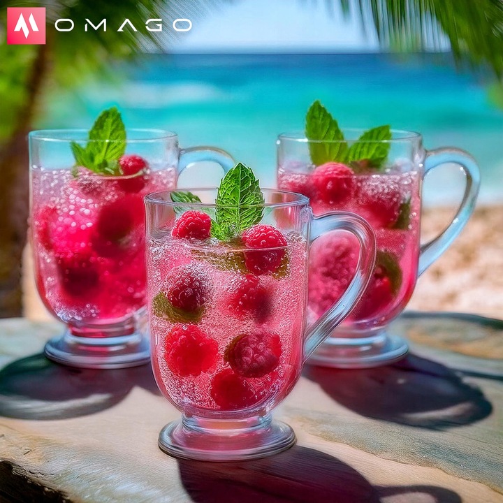 6x SZKLANKI DO KAWY LATTE HERBATY 300ml SZKLANKA KOMPLET Z UCHEM