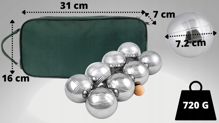 Kule Bule Boule Gra do gry w Bocce Bocze 8 szt Kul z etui z grawerem solid