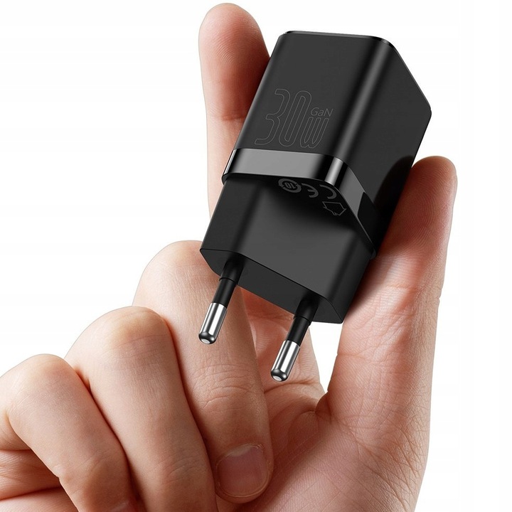 SZYBKA Ładowarka sieciowa zasilacz Baseus GaN3 USB-C typ-C PD 3A 30W