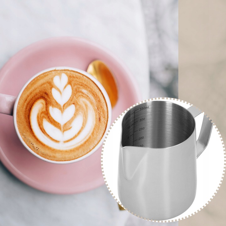 DZBANEK DO SPIENIANIA MLEKA 350 ML MLECZNIK STALOWY STAL NIERDZEWNA