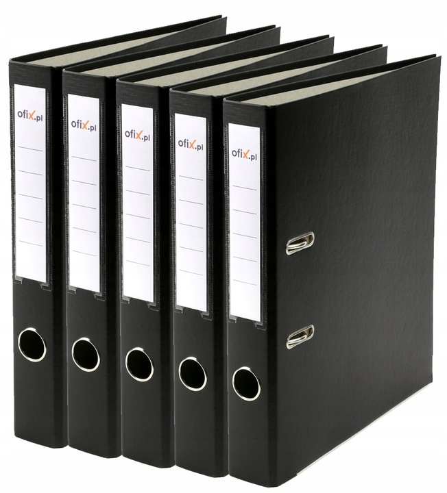 SEGREGATOR A4 50mm WZMOCNIONY OKUTY CZARNY x 5 szt