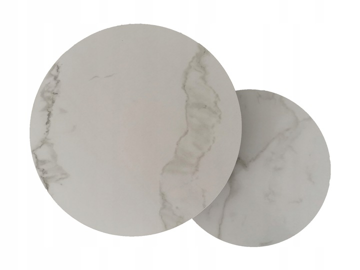 STOLIKI KAWOWE ZESTAW 2w1 ROZKŁADANE DO SALONU GLAMOUR MARMUR BIAŁY