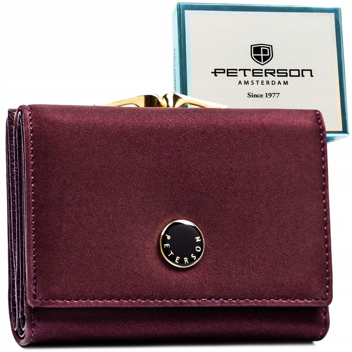 Portfel damski ze skóry Peterson modny skórzany z RFID STOP na prezent