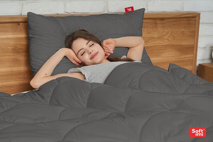 KOŁDRA CAŁOROCZNA ANTYALERGICZNA 140X200 SZARA Z POLSKI CIEPŁA 4 PORY ROKU