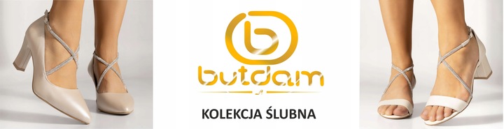 Czółenko niskie z ozdobnymi paseczkami na krzyż ekru BUTDAM 39