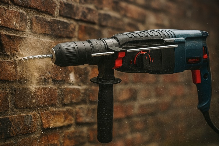 MŁOTOWIERTARKA WIERTARKA MŁOT UDAROWY SDS+ MOCNA + DŁUTA + WIERTŁA
