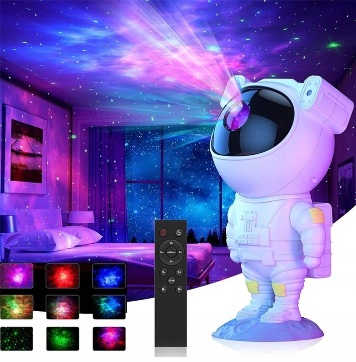 PROJEKTOR GWIAZD ASTRONAUTA Lampka GLOW Rzutnik Dla Dzieci Led LASER PILOT