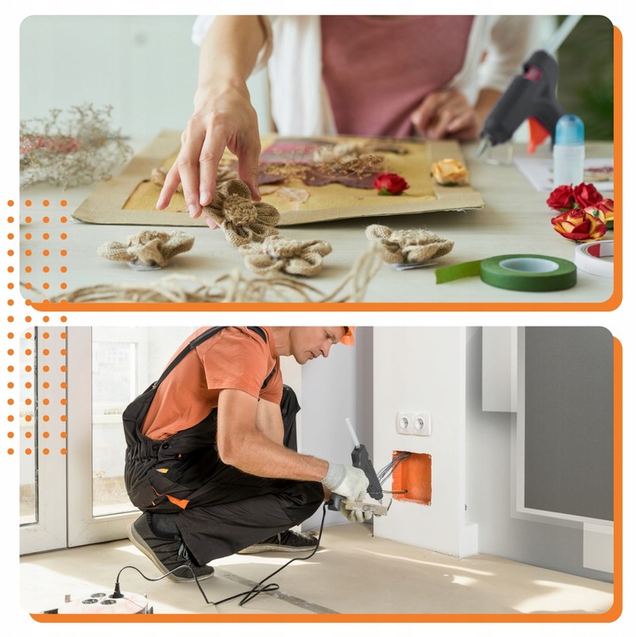 PISTOLET DO KLEJU NA GORĄCO DO KLEJENIA 100W 11mm +5 WKŁADÓW KLEJU