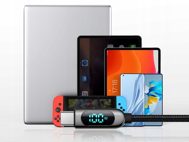 BASEUS MOCNY KABEL USB-C SZYBKIE ŁADOWANIE PRZEWÓD TYP-C PD 100W QC 5A 1M