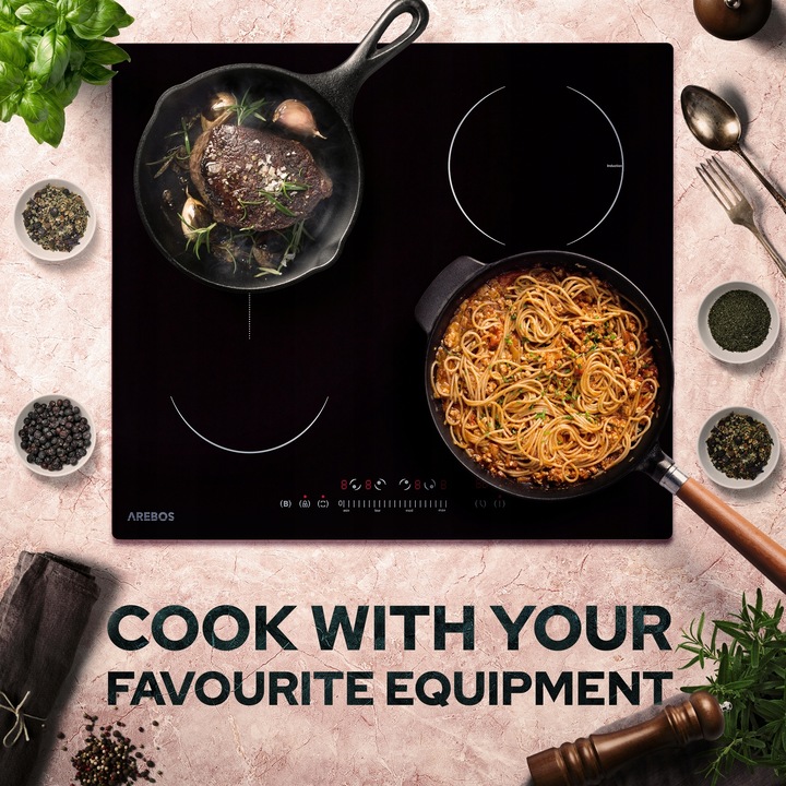 Arebos - Płyta indukcyjna ze strefami Flex | 7200 W | 4 płyty