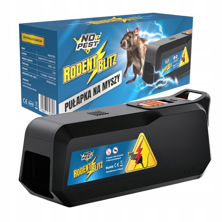 ELEKTRYCZNA PUŁAPKA NA MYSZY SZCZURY NO PEST ŁAPKA RAŻĄCA HUMANITARNA