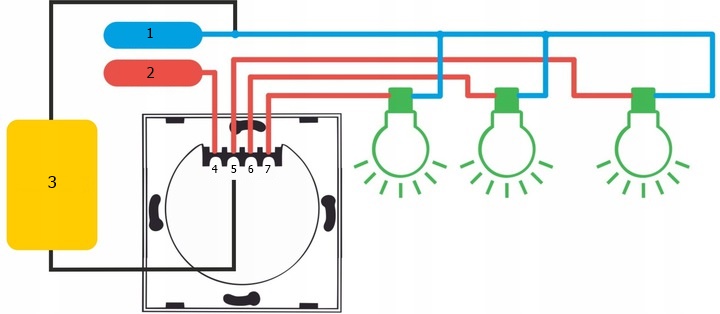 MODUŁ WŁĄCZNIK WYŁĄCZNIK DOTYKOWY ŚWIATŁA POJEDYNCZY WKŁAD PANEL LED