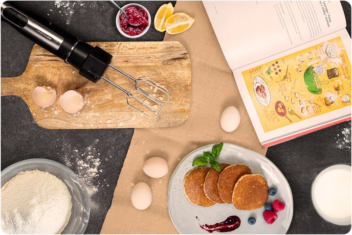 Blender ręczny 1500W czarny Berdsen tytanowe ostrza wielofunkcyjny 5w1