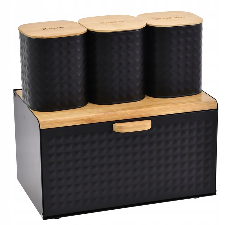 CHLEBAK Pojemnik na Pieczywo chleb POJEMNIKI na Kawę Herbatę Cukier Zestaw