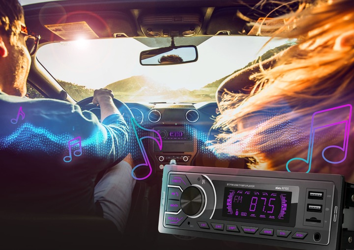 Xblitz RF100 Radio samochodowe Bluetooth USB x2 Micro SD MultiColor
