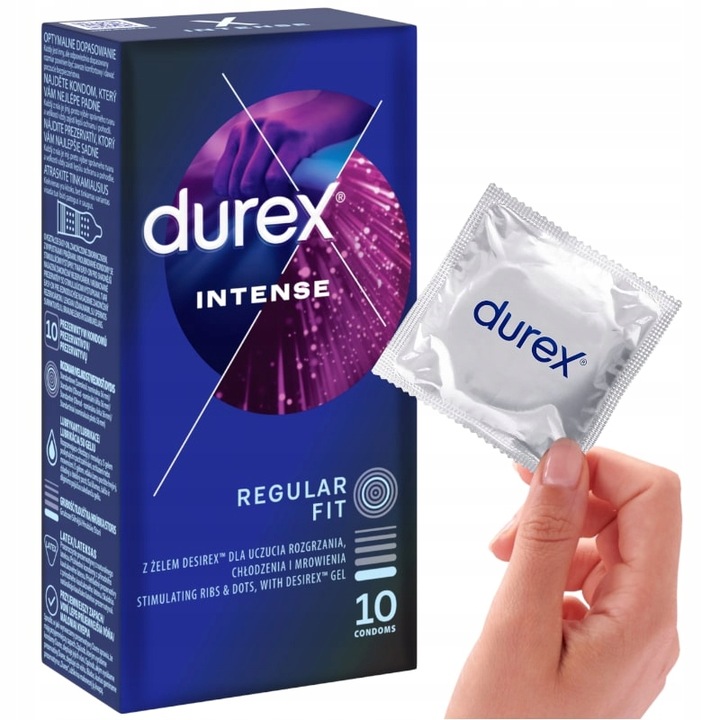 DUREX INTENSE prezerwatywy potęgujące orgazm z wypustkami i prążkami