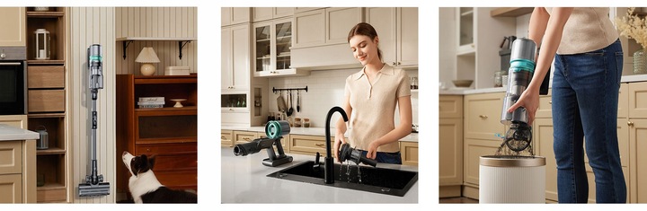 Odkurzacz bezprzewodowy PROSCENIC P16 45000Pa 550W światło LED zginana rura