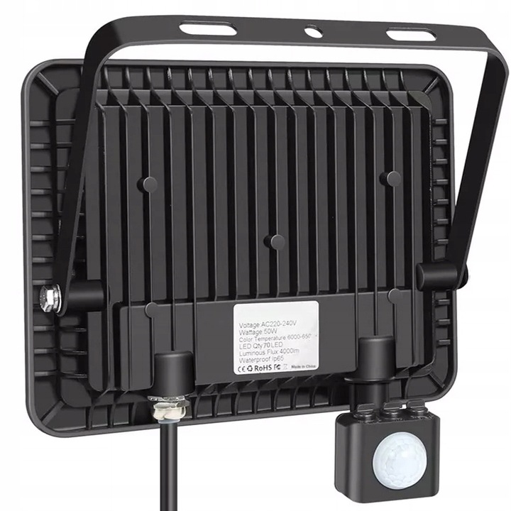 MOCNY HALOGEN LED 100W NAŚWIETLACZ z CZUJNIKIEM RUCHU ZMIERZCHU 9000lm