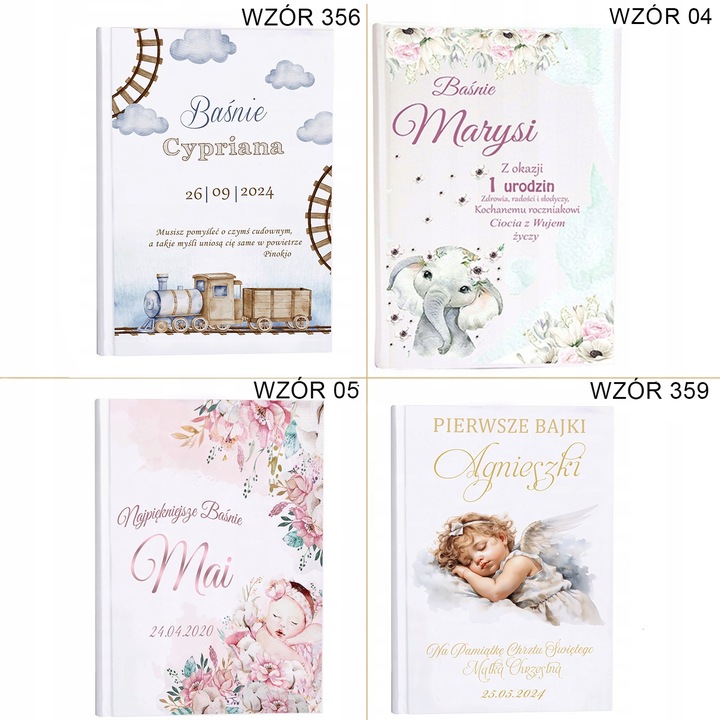 Bajki dla dzieci prezent na Roczek Chrzest Urodziny Imię dziecka