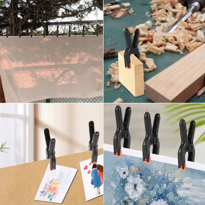 ZESTAW 8 SZT KLIPSÓW MODELARSKICH ŚCISK SPRĘŻYNOWY STOLARSKI KLAMRA