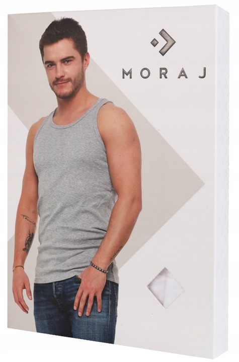 Gładkie PODKOSZULKI MĘSKIE 2 szt. Zestaw Podkoszulek Na Ramiączkach