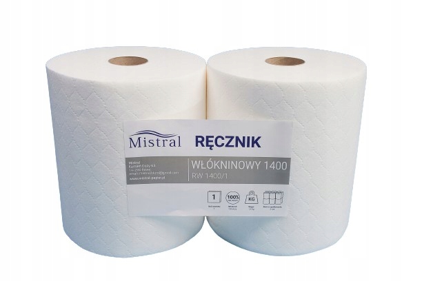 RĘCZNIK FRYZJERSKI WŁÓKNINOWY CZYŚCIWO 2 ROLKI X 1,4 KG MEGA CHŁONNY