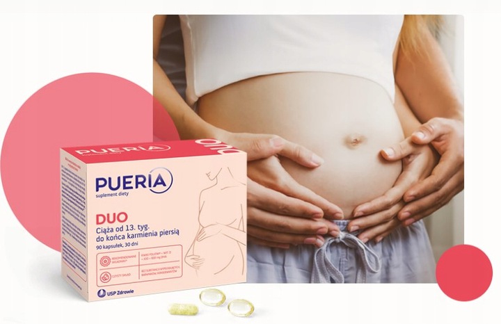 PUERIA UNO + DUO witaminy dla kobiet w ciąży 60+90