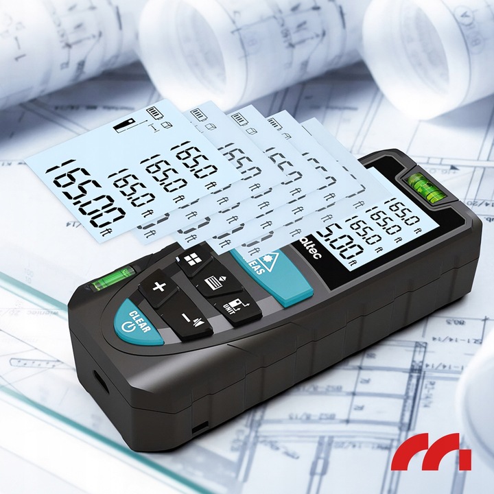 DALMIERZ LASEROWY 50M KĄTOMIERZ POZIOMICA CYFROWY MIERNIK ODLEGŁOŚCI