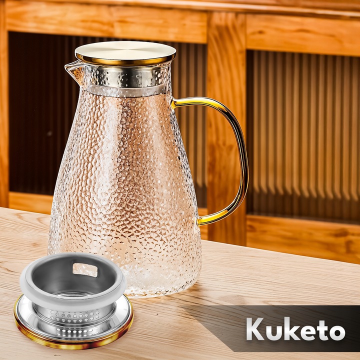 DZBANEK DO HERBATY szklany ZAPARZACZ Z SITEM FILTREM Kuketo Maiden