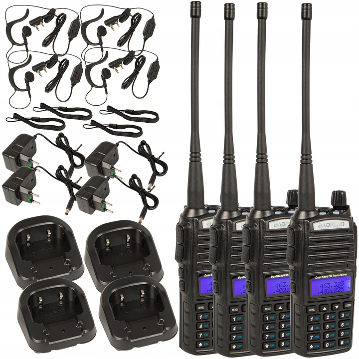 4x KRÓTKOFALÓWKA MOCNA WALKIE TALKIE BAOFENG UV-82 5W PMR RADIOTELEFON
