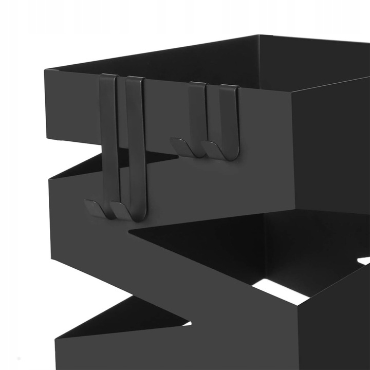 Stojak na parasole METALOWY z ociekaczem abażur czarny +4 HACZYKI