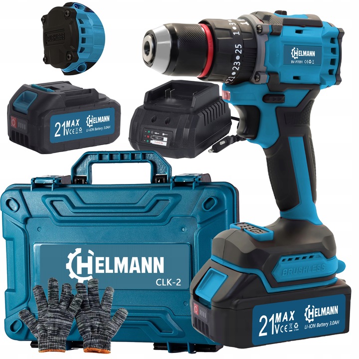 PROFESJONALNA WIERTARKO WKRĘTARKA AKUMULATOROWA 2AKU 3 Ah 21V UDAROWA