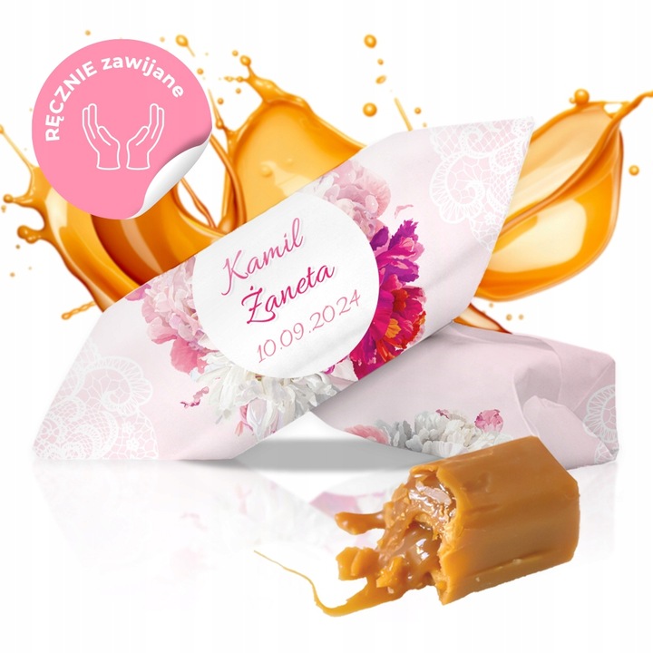 KRÓWKI PERSONALIZOWANE WESELE ŚLUB ROCZNICA 1 KG Podziękowanie dla Gości
