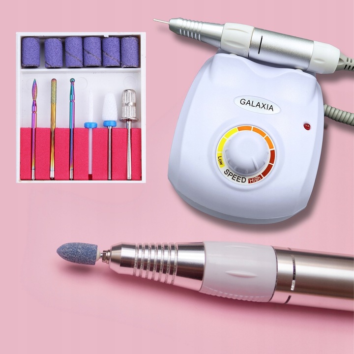 FREZARKA DO PAZNOKCI 65W Do Manicure i Pedicure PROFESJONALNA MOCNA + FREZY